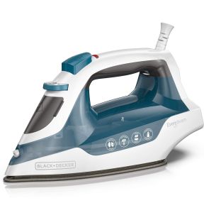 Black + Decker - Fer à Repasser Easy Steam avec Semelle Antiadhésive, 1200 Watts, Bleu